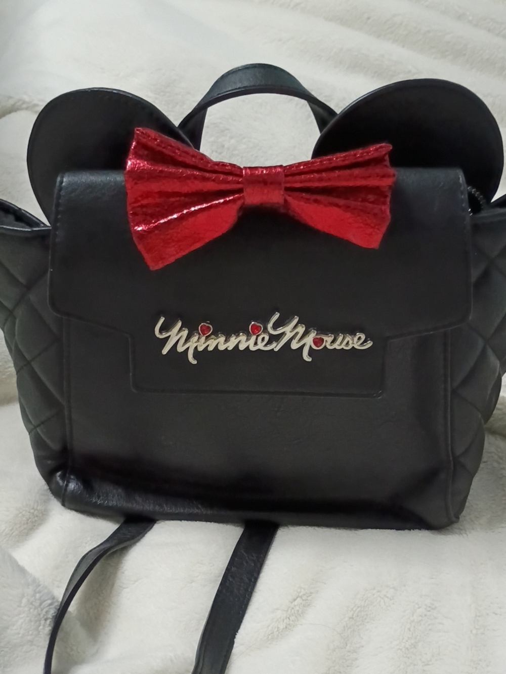 Disney Black Backpack with Red Bow and Ear Accents